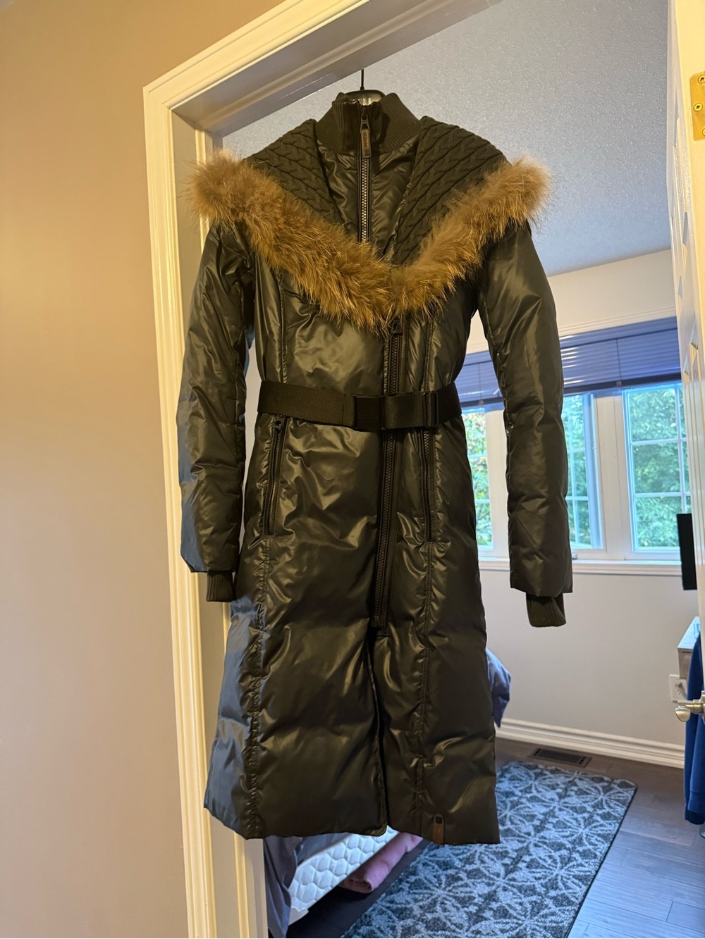 Rudzak Long Down Parka with Genuine Fur Trim